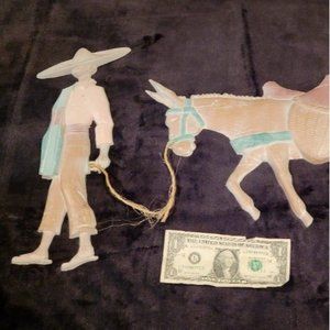 Vintage Southwestern Man and Burro Metalwork by DD Bobo